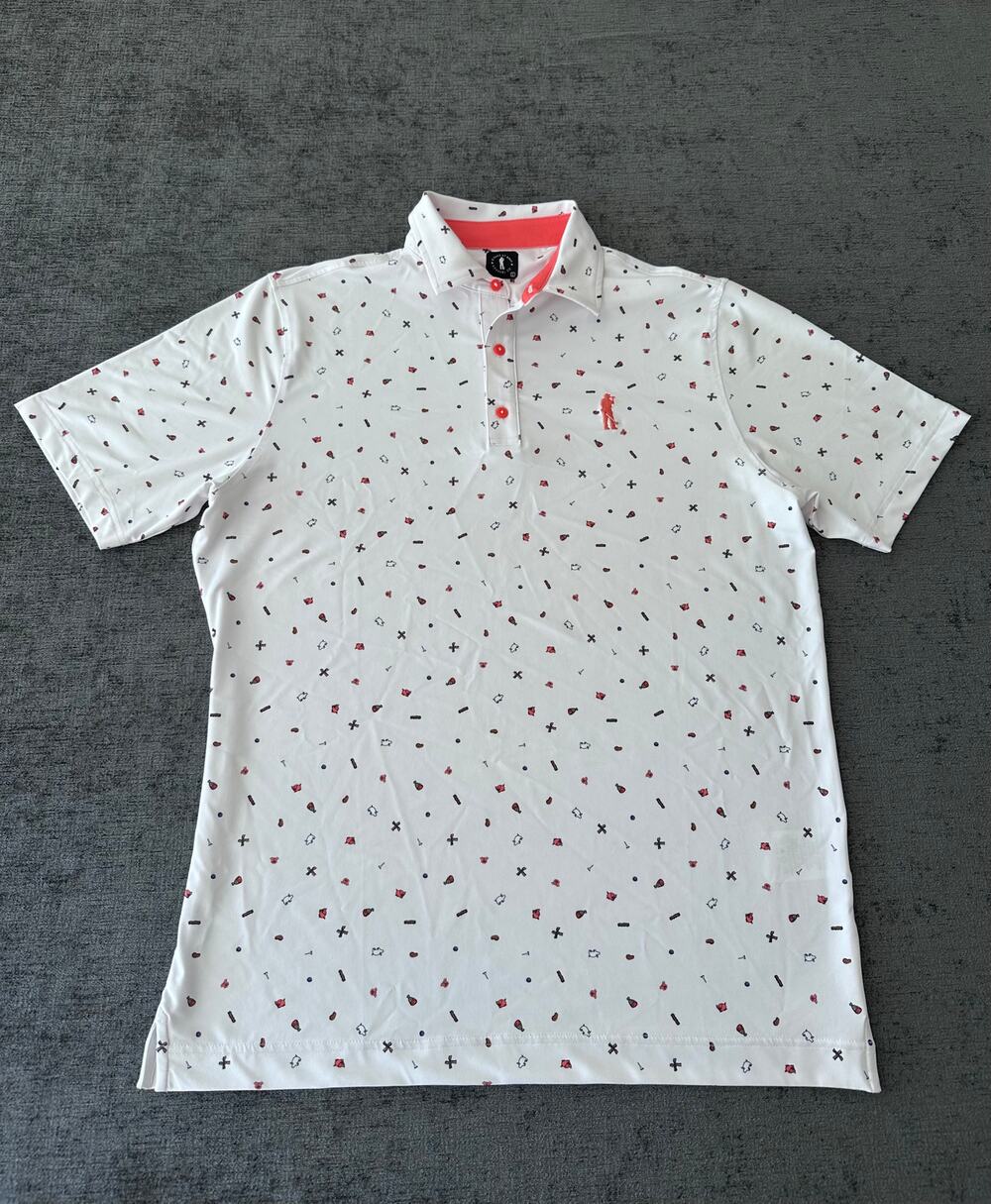 U Suck At Golf Polo Shirt Mens Large White Pork Ham Print Performance Golfing L